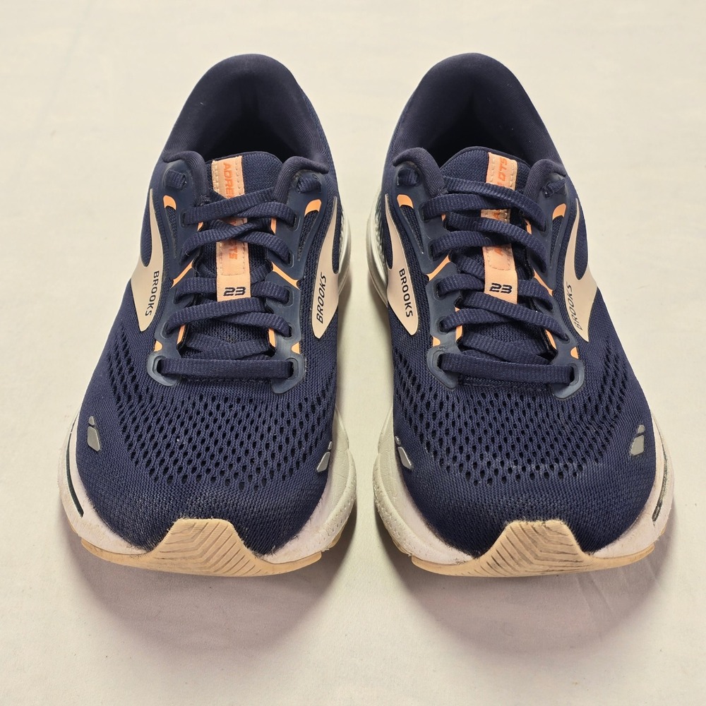 Brooks Adrenaline GTS 23 Women's Navy Coral Running Shoes Size 8 - Picture 3 of 9